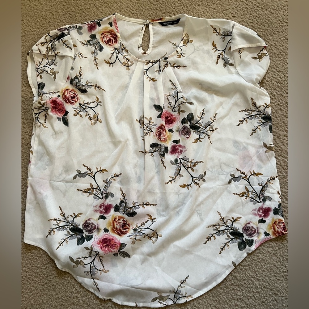 White floral blouse